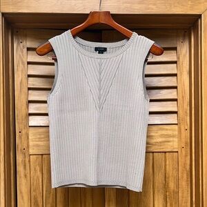 Halogen Tan Ribbed Sleeveless Tank Top